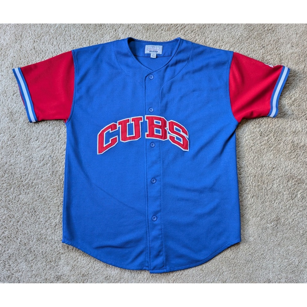 Vintage Chicago Cubs Blank Jersey Mens Size Large Starter‎ MLB Blue Red